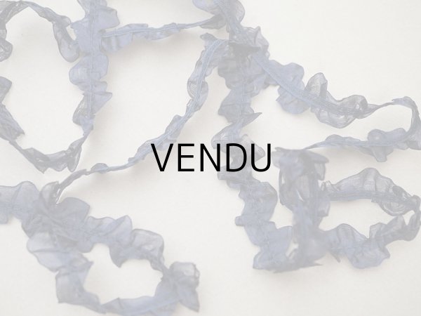 画像2: ＊蚤の市セット＊シルクシフォンのリボン 2.57m ダークブルー (2)