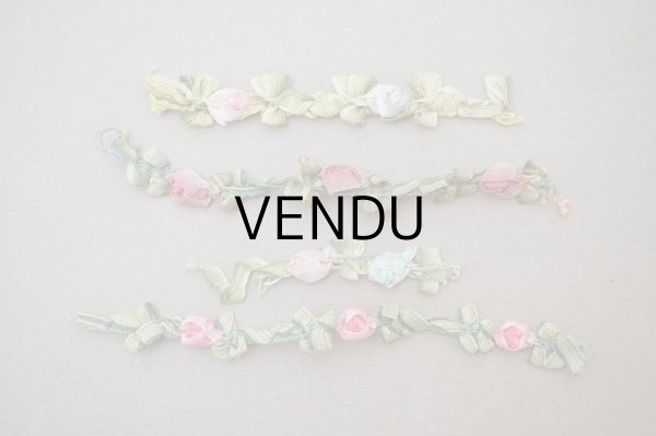 画像2: ＊蚤の市セット＊ アンティーク シルク製ロココトリム 4点セット (2)