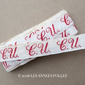 画像: アンティーク 幅広 イニシャルテープ【CU】約3.7m ボルドー