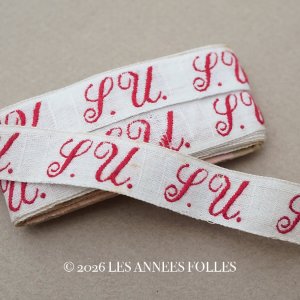 画像: アンティーク 幅広 イニシャルテープ【SU】約3.2m ボルドー