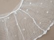 画像5: アンティーク 幅広 フリルレース 2.5m オフホワイト ドット刺繍入り チュールレース  幅11.5cm  (5)