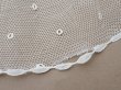 画像7: アンティーク 幅広 フリルレース 2.45m オフホワイト ドット刺繍入り チュールレース  幅11.5cm  (7)