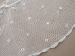 画像11: アンティーク 幅広 フリルレース 2.45m オフホワイト ドット刺繍入り チュールレース  幅11.5cm  (11)