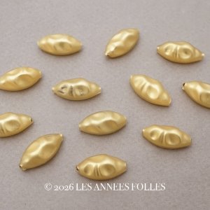 画像: アンティーク スフレビーズ バロック ゴールド 約10×21mm 12ピースのセット マーキス型  吹きガラス製ビーズ