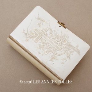 画像: ＊蚤の市＊ 1901年 ミサ典書 薔薇のブーケ＆クロス 聖書 