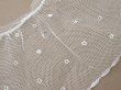 画像7: アンティーク 幅広 フリルレース 2.5m オフホワイト ドット刺繍入り チュールレース  幅11.5cm  (7)