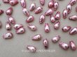 画像1: アンティーク スフレビーズ 4つ穴 ドロップ型 60ピースのセット 5.5×9.5mm ピンク (1)
