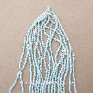 画像: アンティーク シードビーズ クリア＆パウダーブルー ガラスビーズ 63g