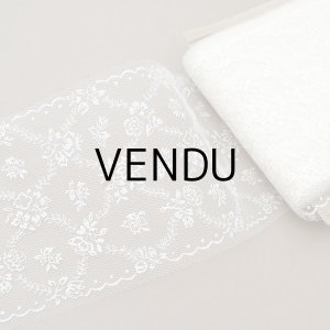 画像: ＊蚤の市セット＊アンティーク 幅広 チュールレース 9m 花模様 幅11.5cm クリーム色