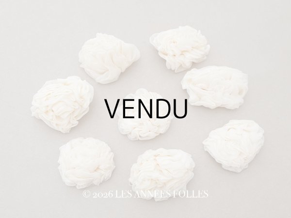 画像1: ＊蚤の市セット＊ アンティーク シルクシフォン 薔薇の布花 8点セット (1)