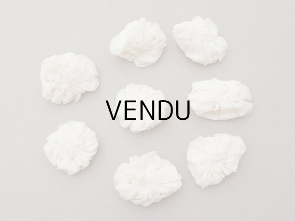 画像5: ＊蚤の市セット＊ アンティーク シルクシフォン 薔薇の布花 8点セット (5)