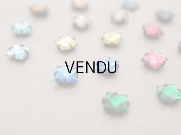 画像4: 19世紀 アンティーク グラスストーン スクエア 5mm 22ピースのセット ラインストーン (4)