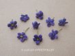 画像1: アンティーク 勿忘草の小さな布花 青紫 9ピースのセット 約13mm (1)