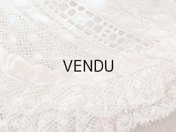 画像2: ＊蚤の市＊アンティーク ベビーボネ レース＆シルクリボン (2)