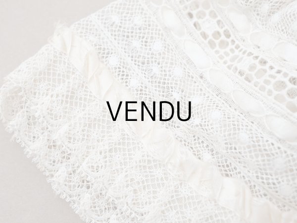 画像3: ＊蚤の市＊アンティーク ベビーボネ レース＆シルクリボン (3)