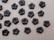 画像4: アンティーク ガラス製 ビーズ 花型 黒 8mm 約20ピースのセット (4)
