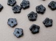 画像6: アンティーク ガラス製 ビーズ 花型 黒 8mm 約20ピースのセット (6)