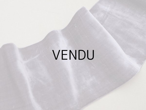 画像3: 19世紀末 アンティーク シルク製 幅広 ベルベットリボン グレイッシュパープル 1.74m 幅10.8cm (3)