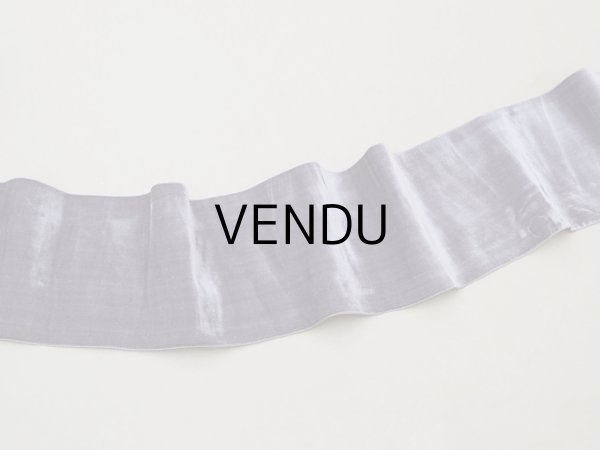 画像7: 19世紀末 アンティーク シルク製 幅広 ベルベットリボン グレイッシュパープル 1.74m 幅10.8cm (7)