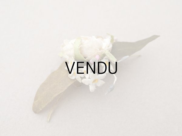 画像2: アンティーク 小さな布花 薔薇＆勿忘草 ドール用 (2)