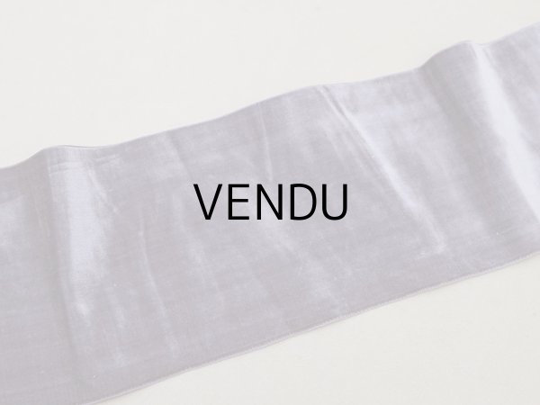 画像4: 19世紀末 アンティーク シルク製 幅広 ベルベットリボン グレイッシュパープル 1.74m 幅10.8cm (4)