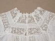 画像2: ＊蚤の市＊1900年頃 アンティーク ベビー用 ドレスドット刺繍のコットンファブリック  (2)