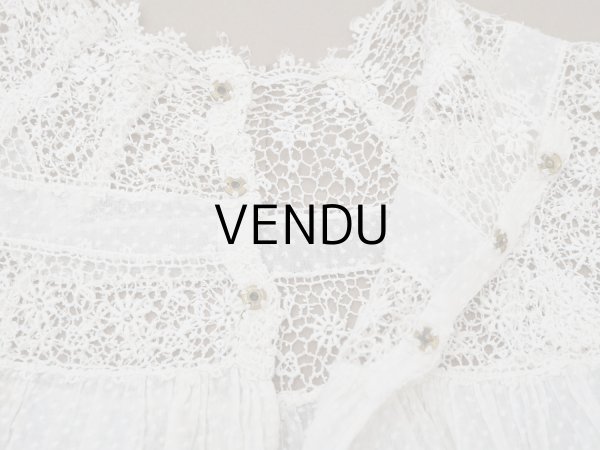 画像6: ＊蚤の市＊1900年頃 アンティーク ベビー用 ドレスドット刺繍のコットンファブリック  (6)