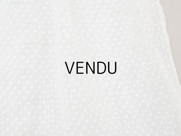 画像4: ＊蚤の市＊1900年頃 アンティーク ベビー用 ドレスドット刺繍のコットンファブリック  (4)