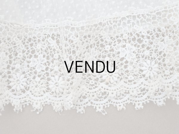 画像9: ＊蚤の市＊1900年頃 アンティーク ベビー用 ドレスドット刺繍のコットンファブリック  (9)