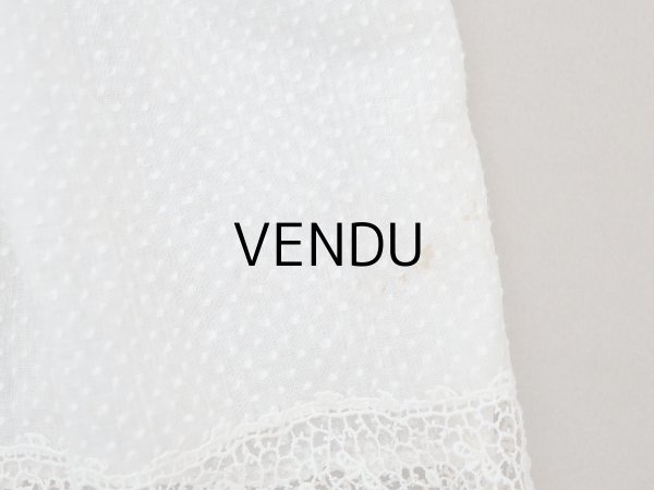 画像8: ＊蚤の市＊1900年頃 アンティーク ベビー用 ドレスドット刺繍のコットンファブリック  (8)