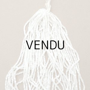 画像: アンティーク ガラス製 サティネビーズ オフホワイト 57g 1cm=5.5粒 