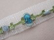 画像5: アンティーク シルク製 薔薇のロココトリム ブルーグレイ＆コバルトブルー ロココリボン  (5)
