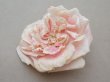画像3: 1900年頃 アンティーク薔薇の布花 パウダーピンク クウォーターロゼット咲き (3)
