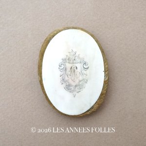 画像: 19世紀 アンティーク ピンクッション イニシャル入りメダイヨン