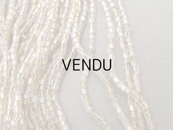 画像6: アンティーク カット入り クリア＆シャンパンゴールド シードビーズ ガラスビーズ 24〜25g (6)