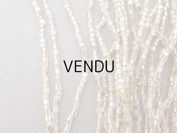 画像5: アンティーク カット入り クリア＆シャンパンゴールド シードビーズ ガラスビーズ 24〜25g (5)