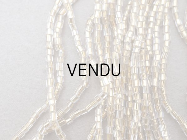 画像4: アンティーク カット入り クリア＆シャンパンゴールド シードビーズ ガラスビーズ 24〜25g (4)