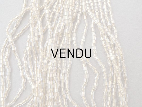 画像3: アンティーク カット入り クリア＆シャンパンゴールド シードビーズ ガラスビーズ 24〜25g (3)