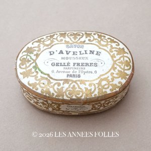 画像: 19世紀 アンティーク ソープボックス SAVON D'AVELINE MOUSSEUX - GELLE FRERES -