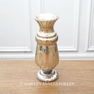 画像: アンティーク マーキュリーグラスのフラワーベース 花瓶