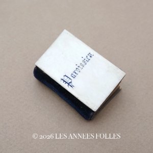 画像: 19世紀 アンティーク ドール用 祈祷書 ボーン製 ダークブルーのベルベット ドールハウス PAROISSIEN