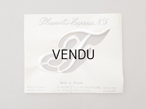 画像4: 1900年頃 アンティーク 箱入り イニシャルシート モノグラム 2シート【F】-N°5- INITIALES BRODEES PLUMETIS-EXPRESS (4)