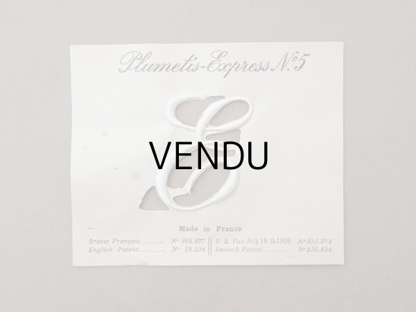 画像4: 1900年頃 アンティーク 箱入り イニシャルシート モノグラム 3シート【E】-N°5- INITIALES BRODEES PLUMETIS-EXPRESS (4)