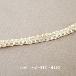 画像: アンティーク  ドットのリネントリム カーキベージュ 5mm幅 