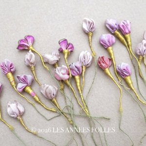 画像: 19世紀末 アンティーク シルク製 小さなロココモチーフ 20点セット