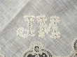 画像3: アンティーク ポワンドガーズ  結婚式のハンカチ 【JM】イニシャル刺繍入り【ポワン・ド・ガーズ】  (3)