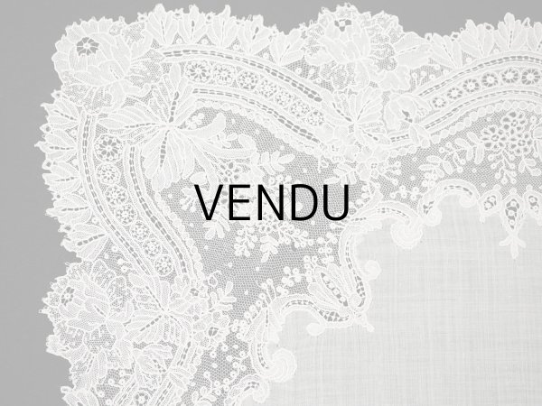 画像11: アンティーク ポワンドガーズ  結婚式のハンカチ 【RM】イニシャル刺繍入り【ポワン・ド・ガーズ】  (11)