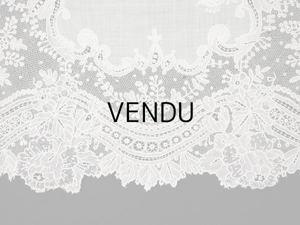 画像13: アンティーク ポワンドガーズ  結婚式のハンカチ 【RM】イニシャル刺繍入り【ポワン・ド・ガーズ】  (13)