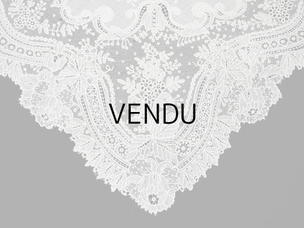 画像5: アンティーク ポワンドガーズ  結婚式のハンカチ 【RM】イニシャル刺繍入り【ポワン・ド・ガーズ】  (5)