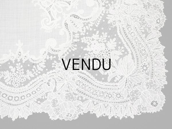 画像14: アンティーク ポワンドガーズ  結婚式のハンカチ 【RM】イニシャル刺繍入り【ポワン・ド・ガーズ】  (14)